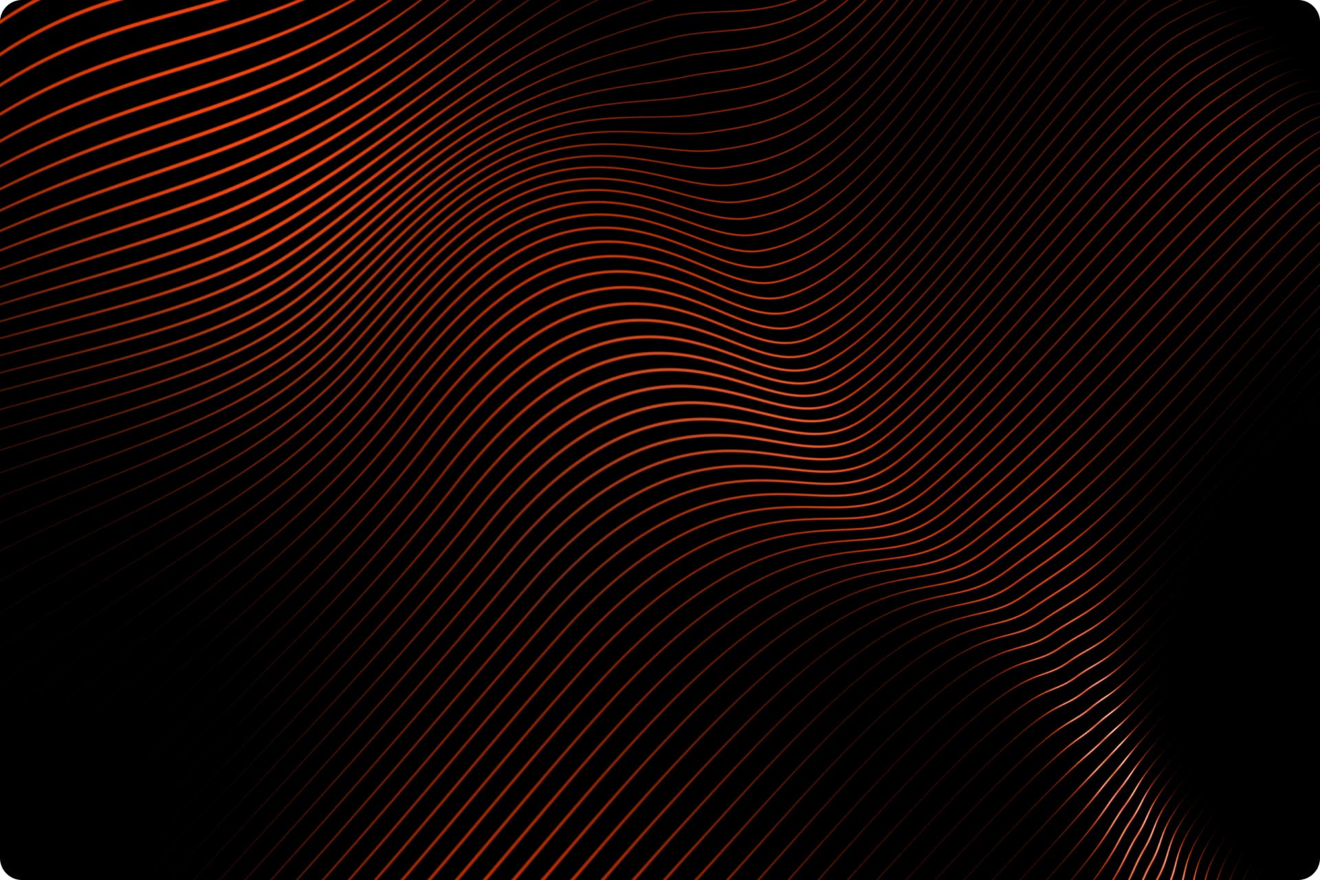 Banner em ondas laranjas com fundo marrom