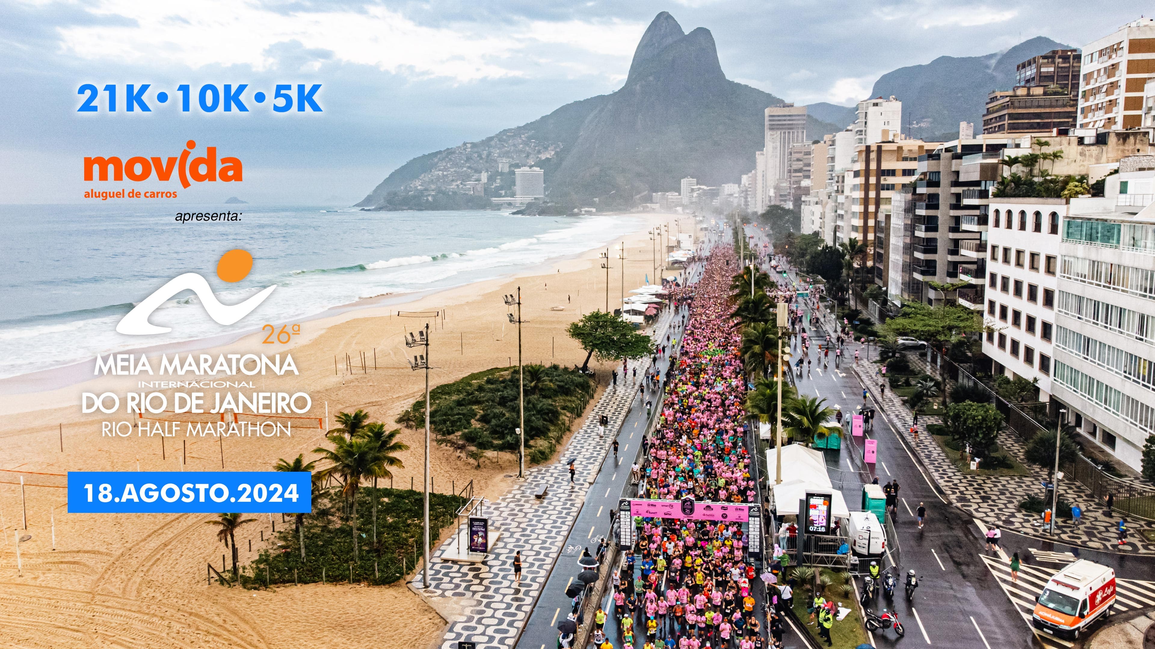 Imagem de divulgação do 26ª Meia Maratona Internacional do Rio de Janeiro