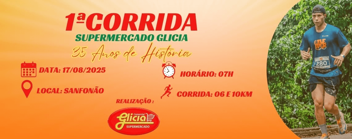 Imagem de divulgação do 1º Corrida Do Supermercado Glicia