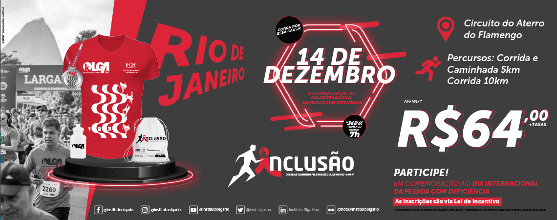 Imagem de divulgação do Corrida E Caminhada Pela Inclusão Olga Kos Rio Ano Iv